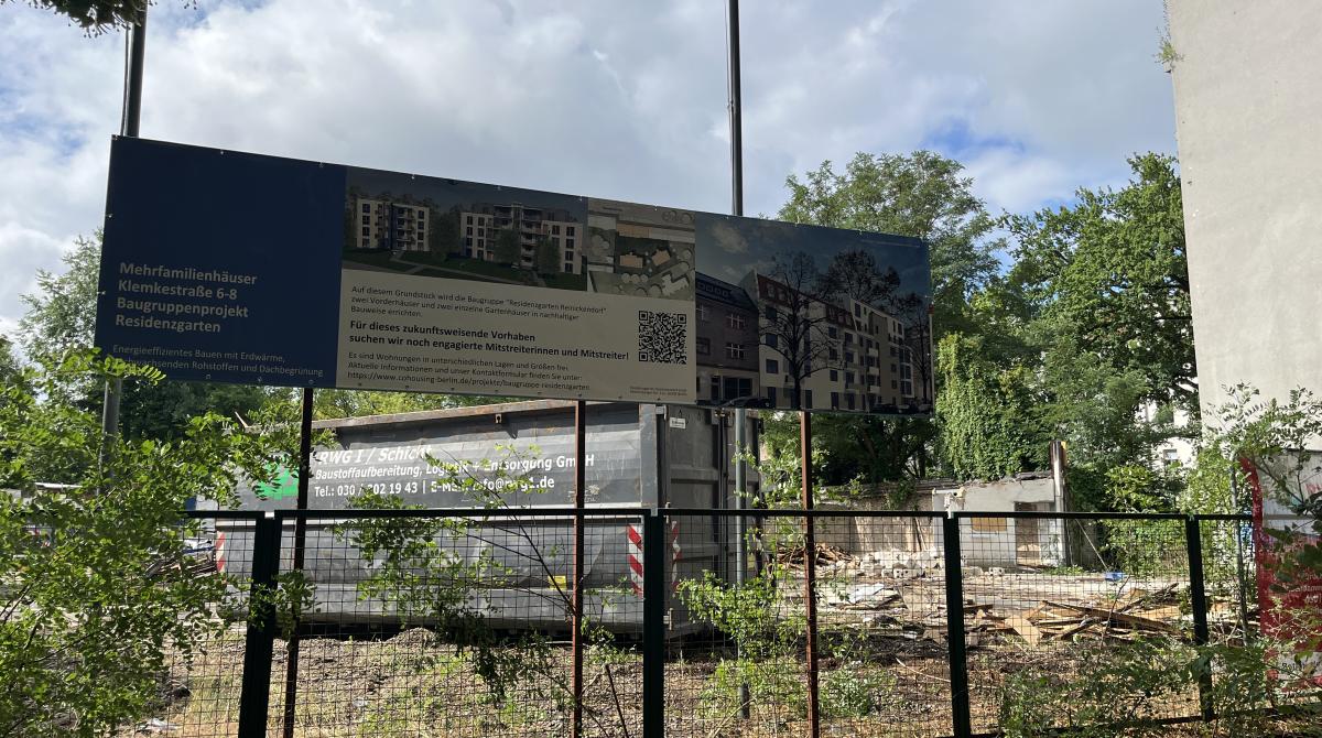 Baustart auf dem Grundstück in der Klemkestraße